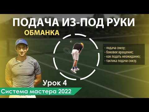 Видео: Подача из - под руки в большом теннисе (underarm serve) | Cистема мастера