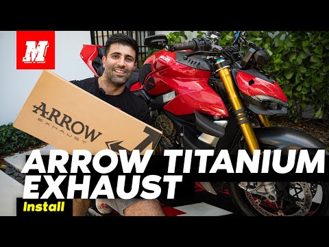 Видео: Streetfighter V4S получает титановый выхлоп! | Установка титановых накладок Arrow Works | Motomil...