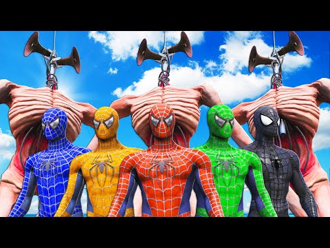 Видео: команда человек-паук против сирены голова армия