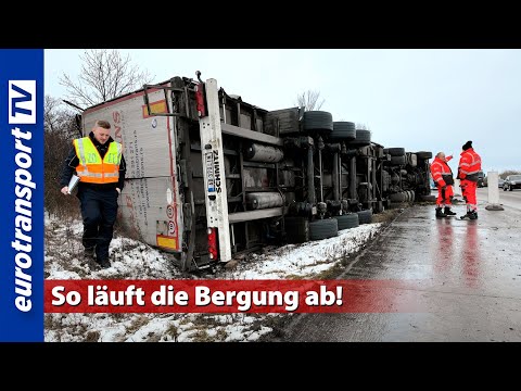 Видео: Авария грузовика на A14 - спасение в снегу и льду вблизи!