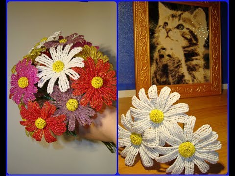 Видео: Ромашка из бисера. Часть 2/2. // Нивяник и пиретрум из бисера.// Chamomile from beads.