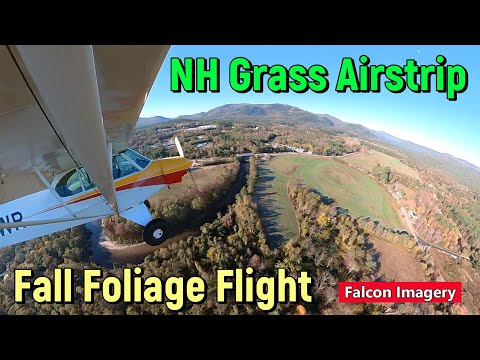 Видео: Полет на травяную взлетно-посадочную полосу в Нью-Гэмпшире и тур по осенней листве