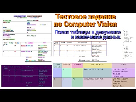Видео: 01 Тестовое задание CV. Поиск таблицы на изображении и чтение данных из неё (Python, OpenCV, Pandas)