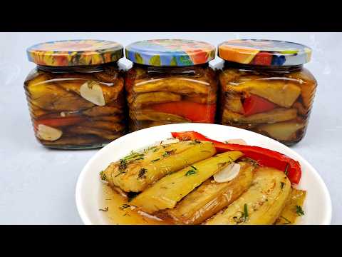 Видео: Такие БАКЛАЖАНЫ С ПЕРЦЕМ - никогда не надоедают ❗ Маринованные баклажаны с перцем НА ЗИМУ!