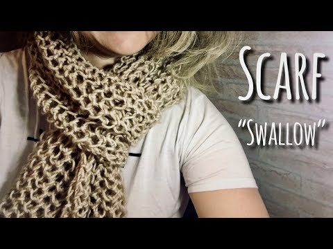 Видео: ИЗЫСКАННЫЙ ШАРФ СПИЦАМИ "SWALLOW" / МАСТЕР-КЛАСС / ПРОСТО! / KNITTING CHIC SCARF