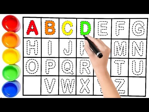 Видео: ABCDEFGHIJKLMNOPQRSTUVWXYZ 🖍️😍📚📝🥰, Простая раскраска алфавита от A до Z, 123456789 @AritriArts