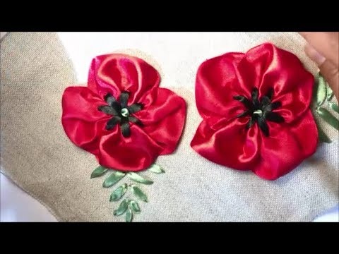 Видео: Мак из атласной ленты / Poppy from satin ribbon