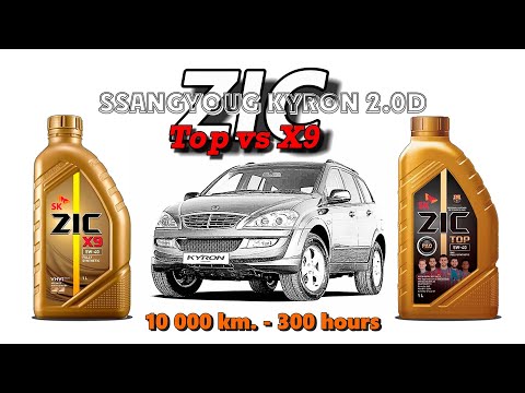 Видео: ZIC Top vs X9 5w40 (отработка из SsangYoung 2,0D - 10 000 км. 300 м.ч.)
