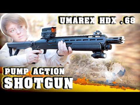 Видео: Пейнтбольная винтовка Umarex T4E HDX .68 Pump Action / ОБЗОР / ТЕСТ