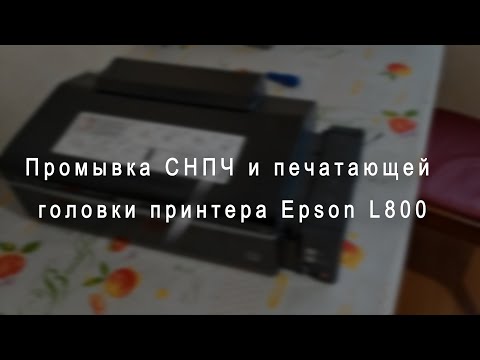 Видео: Промывка принтера Epson L800, прочистка печатающей головки, СНПЧ