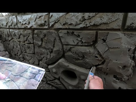 Видео: ремонт  цоколя. секрет  приготовления  раствора,  декоративный  камень