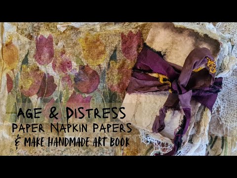 Видео: Как состарить и состарить бумагу, сделанную из бумажных салфеток, и сделать из нее художественный...