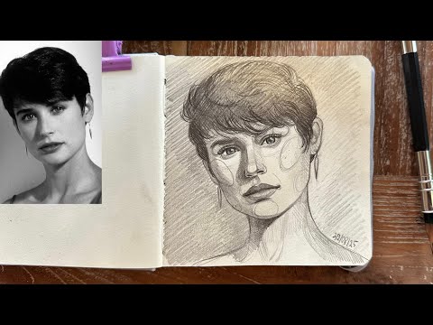 Видео: Полный процесс рисования портрета | portrait drawing process 