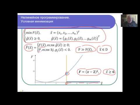 Видео: Нелинейное программирование. Часть 5. Метод последовательной безусловной минимизации.