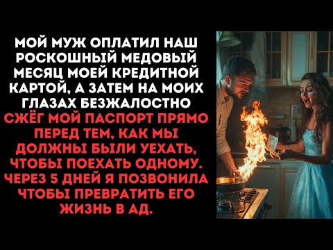 Видео: Мой муж оплатил наш медовый месяц моей кредитной картой, а затем безжалостно сжёг мой паспорт...