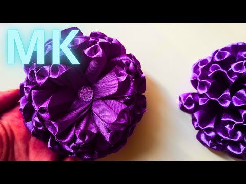 Видео: 🎀 Без шитья! Бантики канзаши из атласной ленты 2,5 см — МК для начинающих