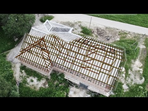 Видео: Наслонная стропильная система, мансарда