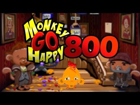 Видео: Игра "Счастливая Обезьянка 800" (Monkey GO Happy 800) - прохождение