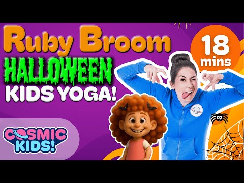 Видео: Рубиновая метла 🎃 | Хеллоуинское космическое детское йога-приключение! | Детские видео на Хэллоуин 🦇