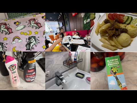 Видео: Кунлик Влог! Санузел уборкаси! Кизим учун постель! Енгил овкат рецепти!