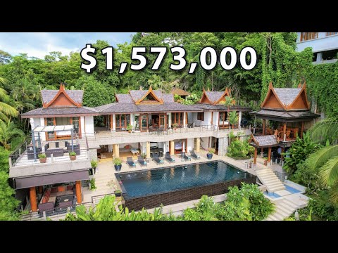 Видео: Экскурсия по особняку в тайском стиле на склоне холма стоимостью 1,5 млн долларов с видом на море...