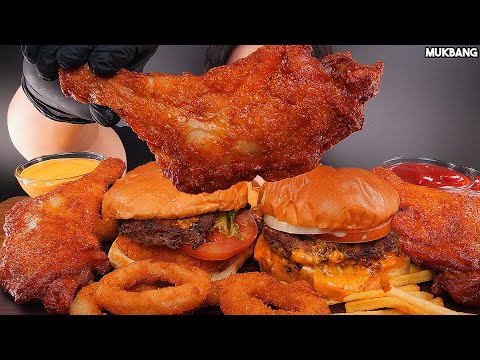 Видео: жареная курица и бургеры Burgers 🍔 Fried Chicken 🍗 EATING ASMR MUKBANG