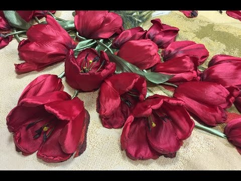 Видео: ТЮЛЬПАН - ОТКРЫТЫЙ ЦВЕТОК -- ШКОЛА ВЫШИВКИ ЛЕНТАМИ  Татьяны Шелиповой