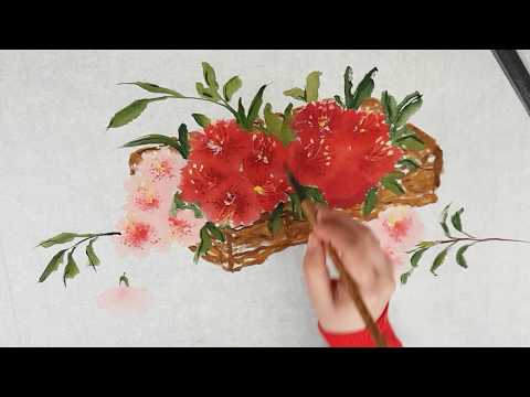 Видео: Как рисовать Азалию видео урок How to draw Azalea tutorial 진달래꽃 그림 그리기