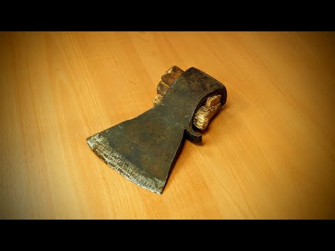 Видео: Доработка старого советского топора и нанесение рисунка.