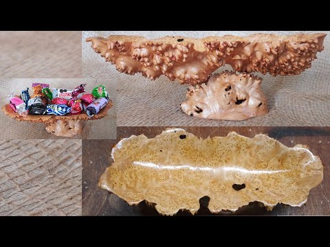 Видео: Конфетница, Чаша из березового Капа / The candy bowl of a birch Burl