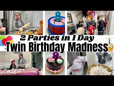 Видео: Подготовка к 8-летию близнецов дома | Две вечеринки за один день! 🎉