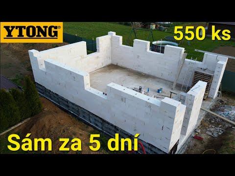Видео: Кладка мастерской мечты из газобетонной кладки Ytong Lambda YQ 375. Самостоятельно за 5 дней.