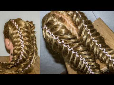 Видео: ПЛЕТЕНИЕ ЁЛОЧКА 2 КОСЫ С ЛЕНТОЙ