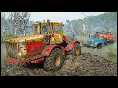 Видео: ВЫТАЩИТЬ УРАЛ Из БОЛОТА! Трактор К-700! - SnowRunner
