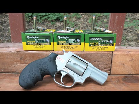 Видео: Баллистический тест с укороченным носом .38 Special против .38 Special+P против .357 Magnum