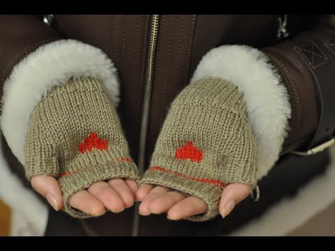 Видео: Митенки "Сердце в ладошках".МК.