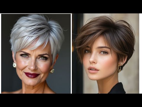 Видео: Последние 40 изображений коротких стрижек для женщин и удлиненного боба-пикси