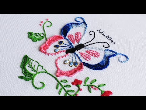 Видео: Как вышить бабочку - шаг за шагом