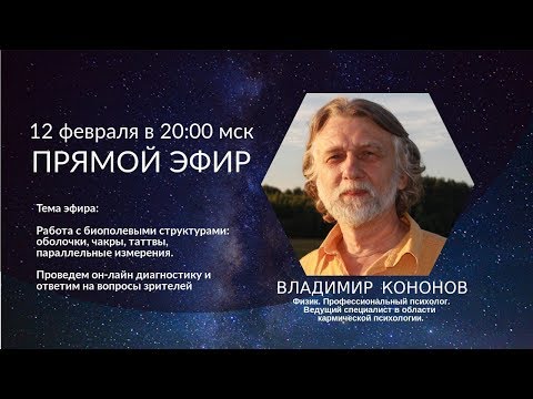 Видео: Владимир КОНОНОВ. Биоэнергетика и диагностирование биополя. Запись эфира от 12 февраля 2019 г.