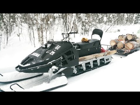 Видео: Снегоход СМ-002 и мотособака по северным рекам в снегу.