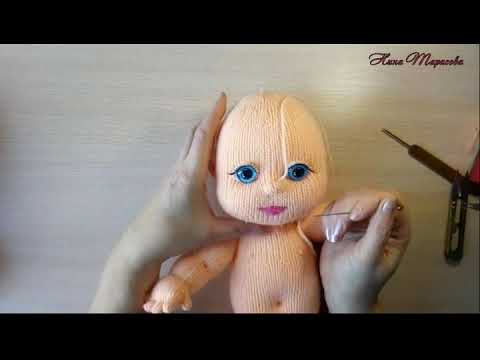 Видео: Мастер-класс .Оформление головы куклы.  Приваливание губок.