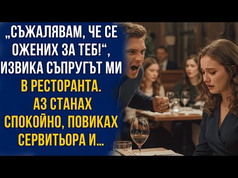 Видео: „Съжалявам, че се ожених за теб!“ – каза мъжът ми в ресторанта. Аз се усмихнах и…