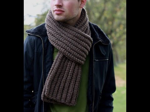 Видео: КАК СВЯЗАТЬ МУЖСКОЙ ШАРФ крючком. МК. / Crochet Scarf