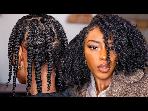 Видео: Простой урок по созданию плоских скручивающихся прядей для натуральных волос | Для начинающих