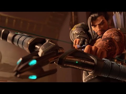 Видео: Маньяк с луком [OverWatch] Хандзо охотится на Гэндзи