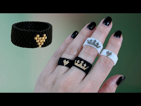 Видео: Beaded Heart Ring | Кольцо с сердцем из бисера