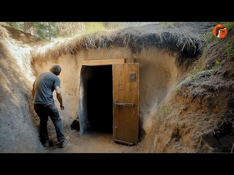 Видео: Мужчина строит теплое убежище для выживания под землей | Строительство @ramizinthewild