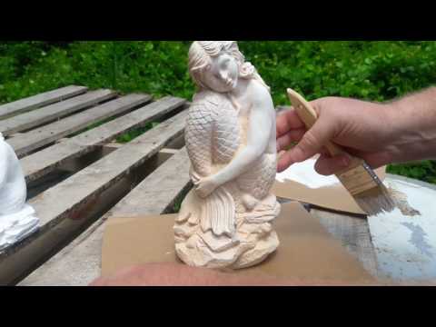 Видео: Покраска бетонных статуй в легкую мраморную отделку