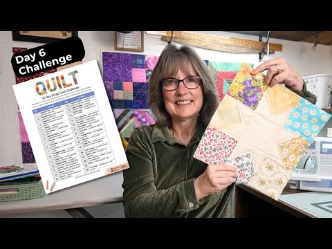 Видео: Кусковое одеяло QAYG | День 6 – Негативное пространство, лоскутный блок со звездами, простой вари...