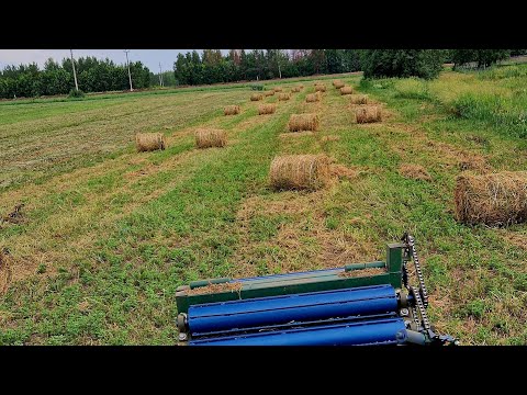 Видео: Прессую сено самодельным прессподборщиком на самодельном минитракторе